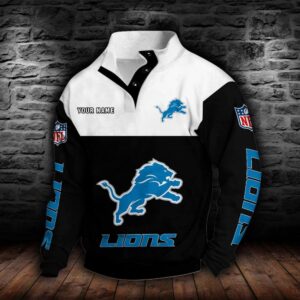 Detroit Lions Double Breasted Stand Collar Hoodie