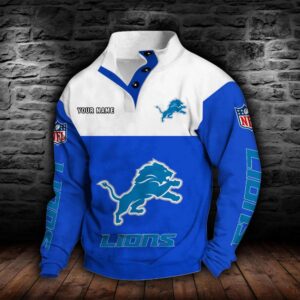 Detroit Lions Double Breasted Stand Collar Hoodie