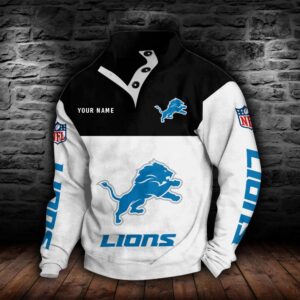 Detroit Lions Double Breasted Stand Collar Hoodie