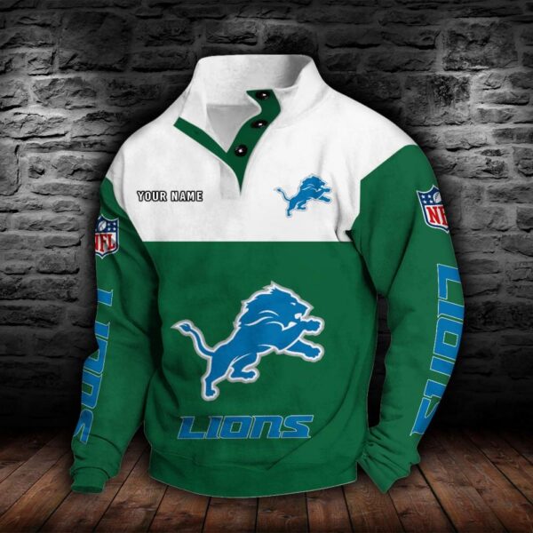 Detroit Lions Double Breasted Stand Collar Hoodie