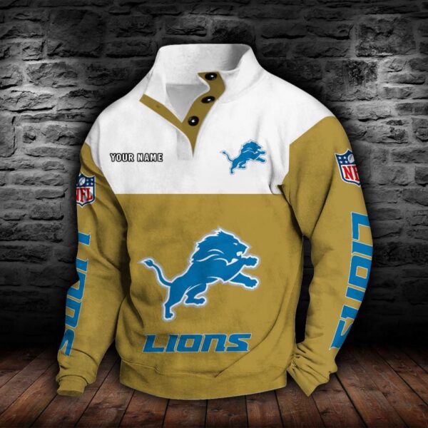 Detroit Lions Double Breasted Stand Collar Hoodie