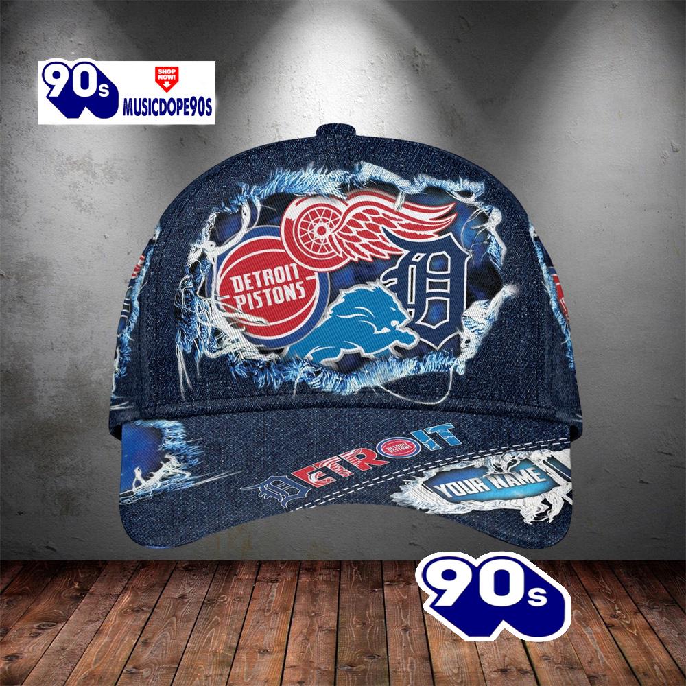 Detroit Lions Football Custom Name Classic Cap Detroit Lions Football Custom Name Classic Cap