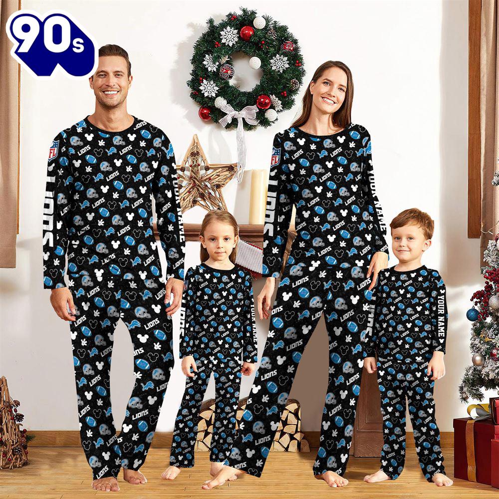 Detroit Lions NFL And Mickey Mouse Pajamas Custom Your Name Gift Christmas Detroit Lions NFL And Mickey Mouse Pajamas Custom Your Name Gift Christmas