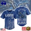 Detroit Lions NFL Breast Cancer Hope Over Fear Baseball Jersey, Trending NFL Jersey