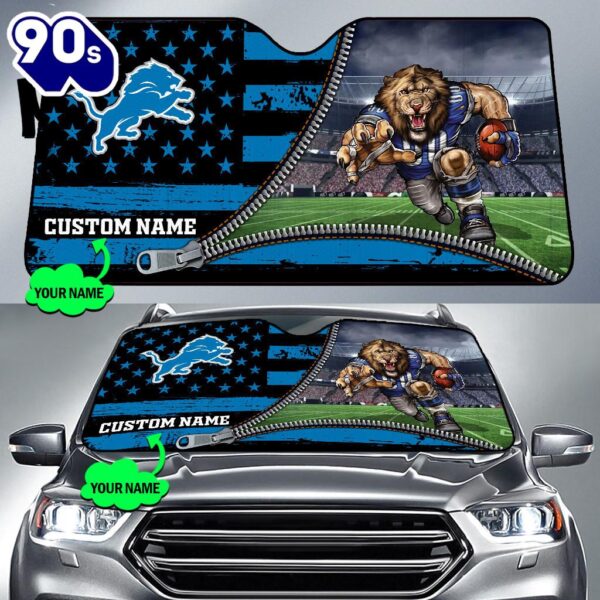 Detroit Lions NFL Car Sun Shade