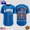 Detroit Lions NFL Stand For The Flag Kneel For The Cross Baseball Jersey Shirt , Trending NFL Jersey