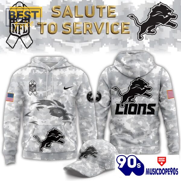 Detroit Lions Nike Camo 2024 Salute to Service Hoodie, Jogger, Cap