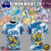 Detroit Lions x Pokemon Night 2026 T Shirt, Sport Trend 3D Shirt