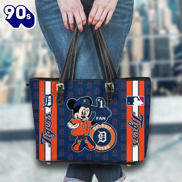 Detroit Tigers Mlb Minnie Women Leather Tote Bag