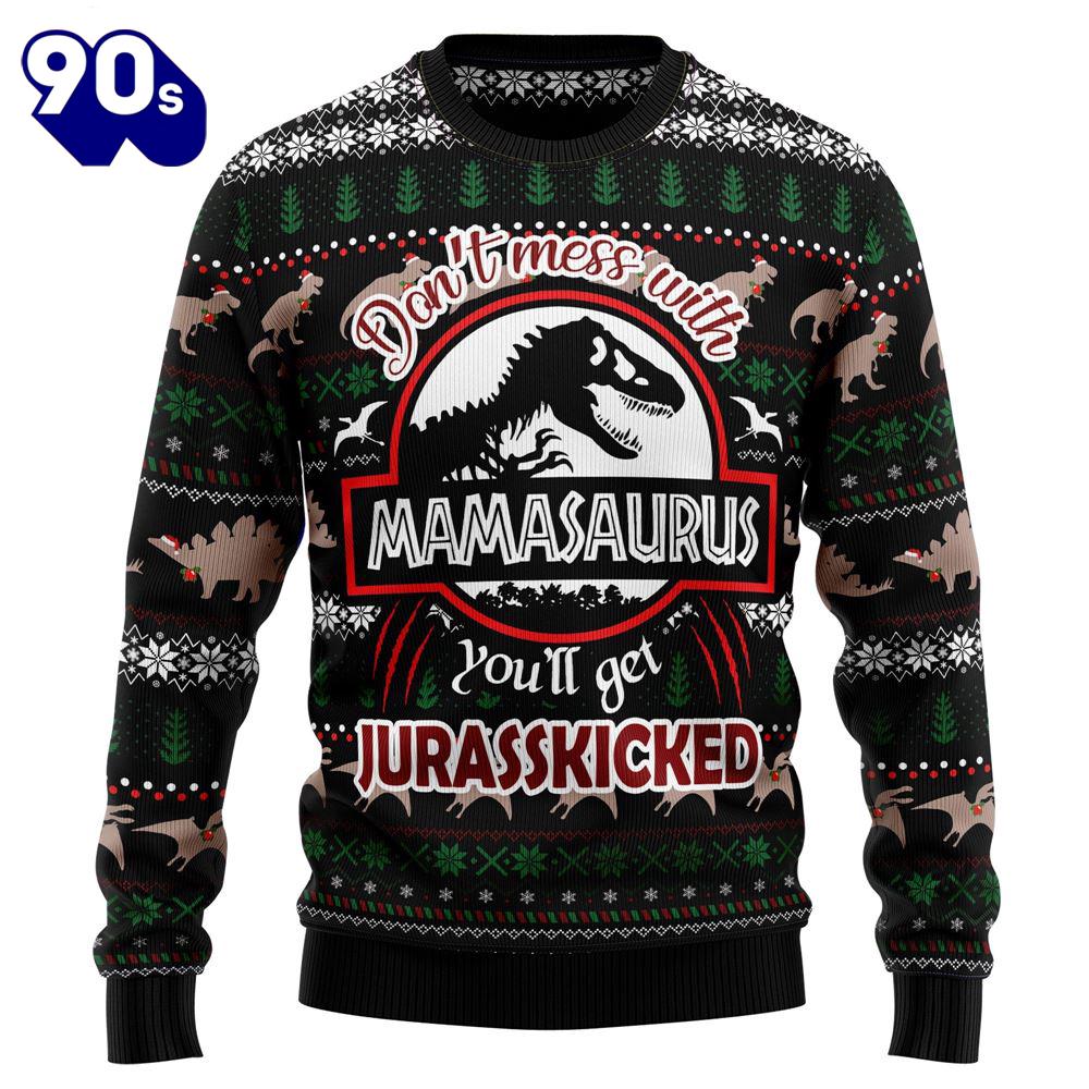Christmas 2024 Dinosaur Mamasaurus Ugly Christmas Sweater Christmas 2024 Dinosaur Mamasaurus Ugly Christmas Sweater