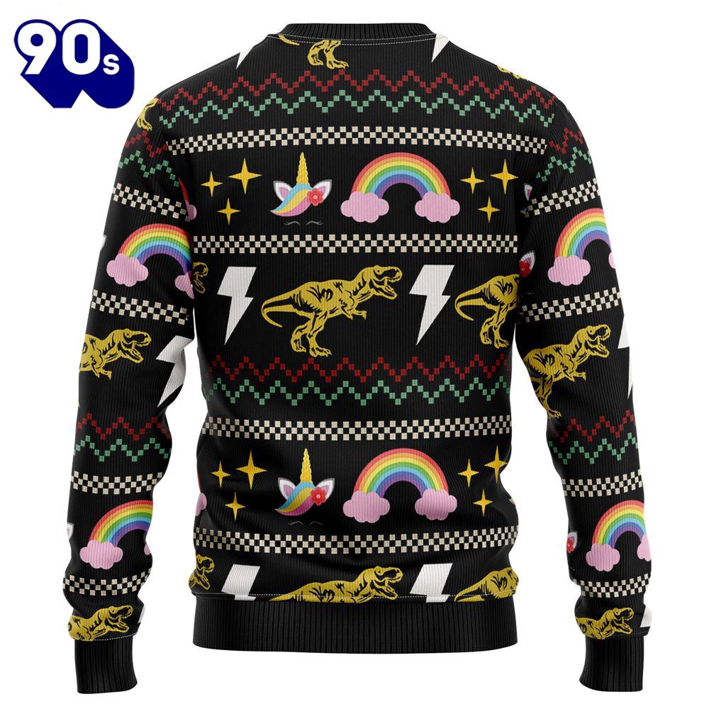 Christmas 2024 Dinosaur Unicorn Ride Hard Ugly Christmas Sweater Christmas 2024 Dinosaur Unicorn Ride Hard Ugly Christmas Sweater