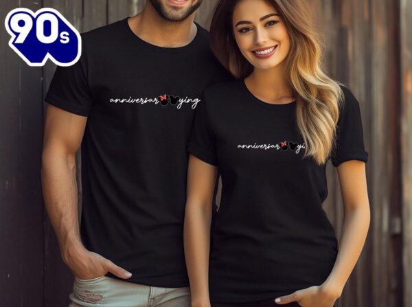 Disney Anniversary Shirt with Mickey and Minnie Custom Couple’s Celebration Tee