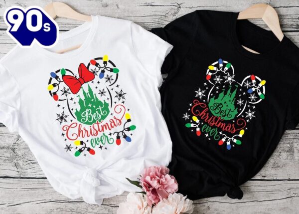 Disney Christmas Shirt Mickey Minnie Disneyland Xmas Magic Kingdom Tee Couples Holiday Shirt