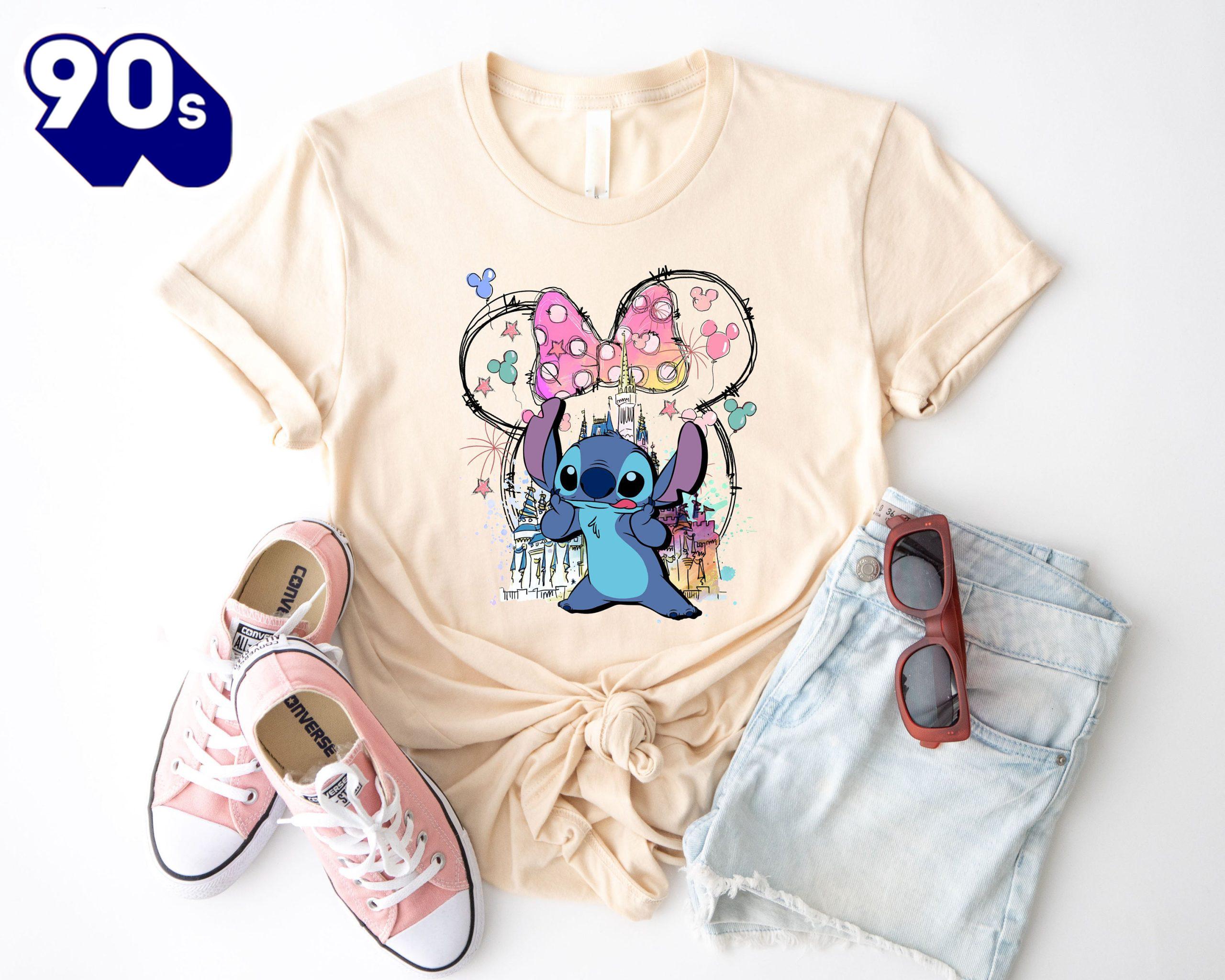 Disney Funny Stitch Wear Minnie Bow T-Shirt Lovely Unique Gift Gift Xmas Disney Funny Stitch Wear Minnie Bow T-Shirt Lovely Unique Gift Gift Xmas