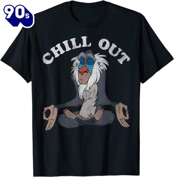 Disney Lion King Rafiki Chill Out Meditation Graphic T-Shirt.Jfif Gift Xmas