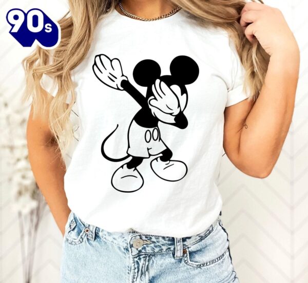 Disney Mickey Dabbing Family Shirt Funny Mickey Kids Tee Matching Disney Vacation Outfits