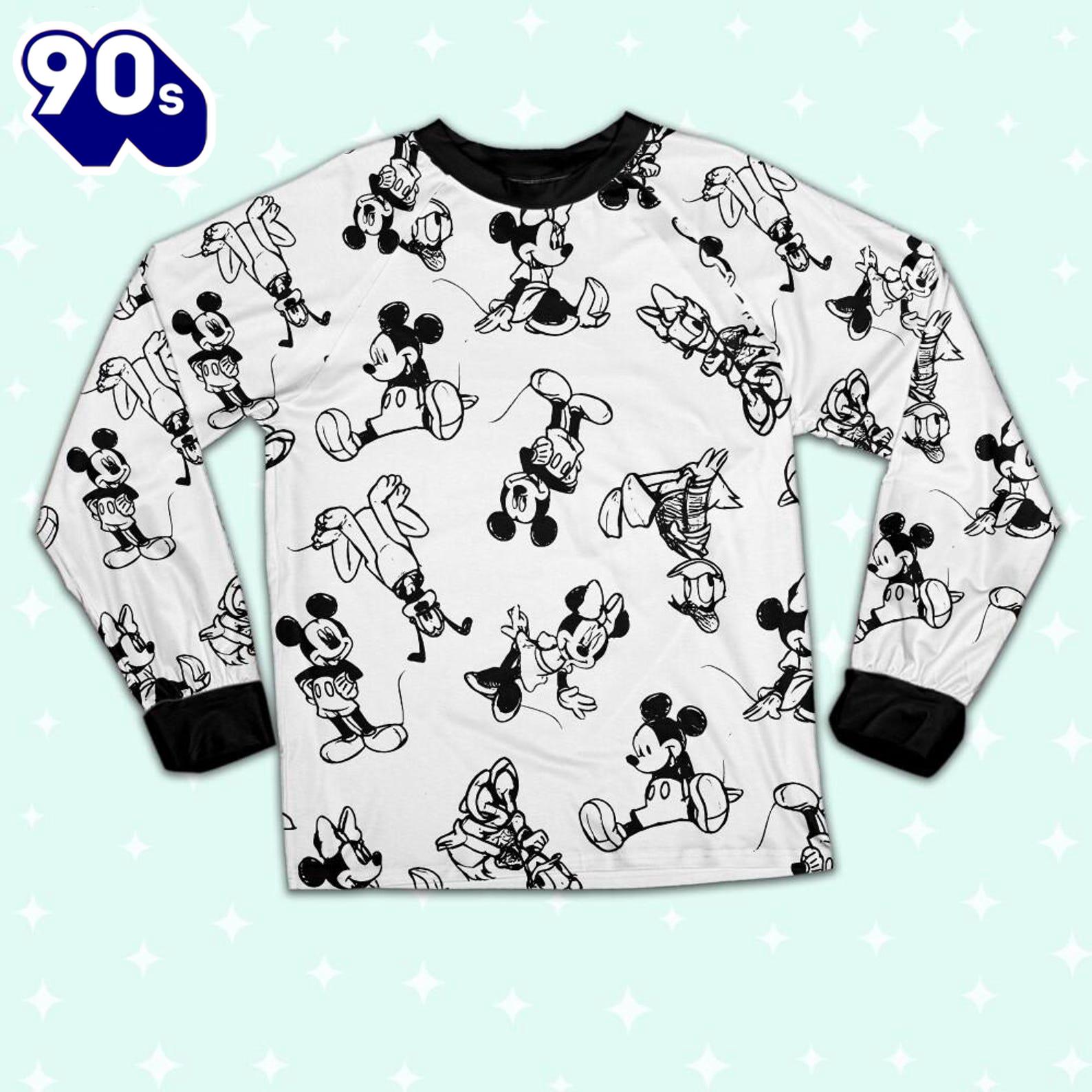 Disney Mickey Mouse and Friends Seamless Sketch Pattern - Family Disneyland Matching Pajamas Set Disney Mickey Mouse and Friends Seamless Sketch Pattern - Family Disneyland Matching Pajamas Set