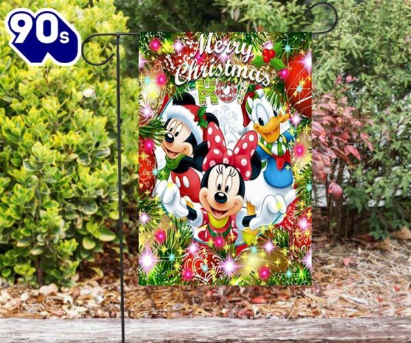 Disney Mickey Mouse Christmas Mickey Friends 11 Double Sided Printing Garden Flag Mickey Christmas Flag