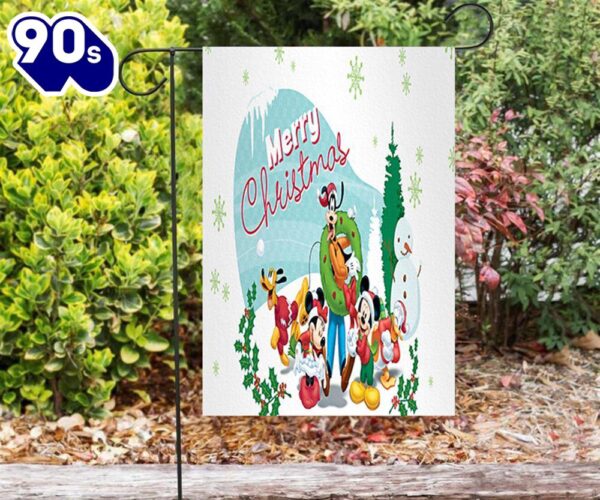 Disney Mickey Mouse Christmas Mickey Friends 5 Double Sided Printing Garden Flag Mickey Christmas Flag