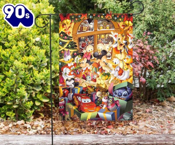 Disney Mickey Mouse Christmas Mickey Friends 9 Double Sided Printing Garden Flag Mickey Christmas Flag