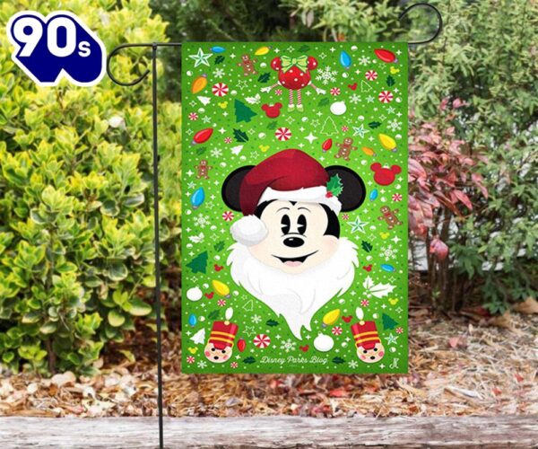 Disney Mickey Mouse Christmas Mickey Green 1 Double Sided Printing Garden Flag Mickey Christmas Flag