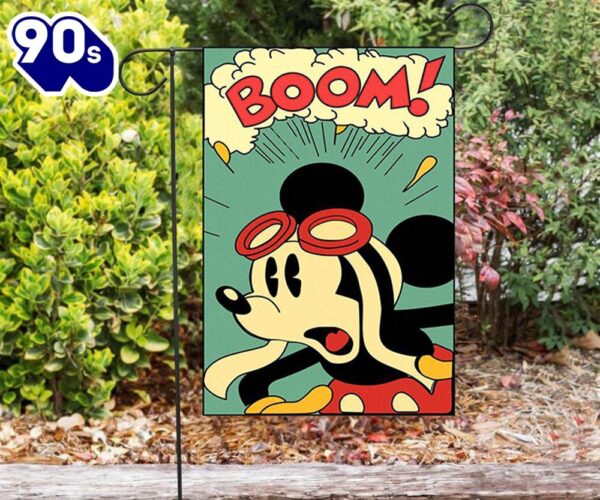 Disney Mickey Pilot Boom1 Double Sided Printing Garden Flag Mickey Christmas Flag