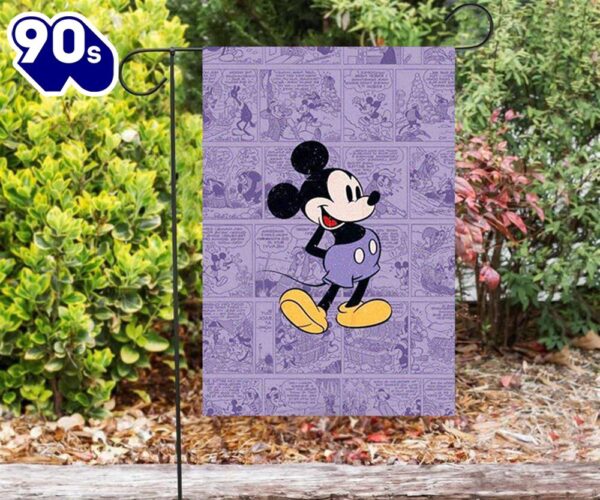 Disney Mickey Purple1 Double Sided Printing Garden Flag Mickey Christmas Flag