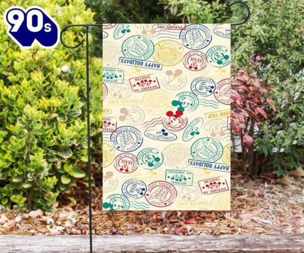 Disney Mickey Stamp1 Double Sided Printing Garden Flag Mickey Christmas Flag