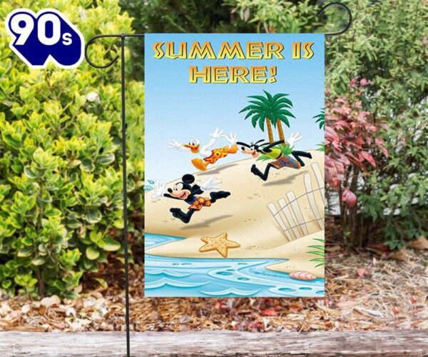 Disney Mickey Summer Is Here Double Sided Printing Garden Flag Mickey Christmas Flag