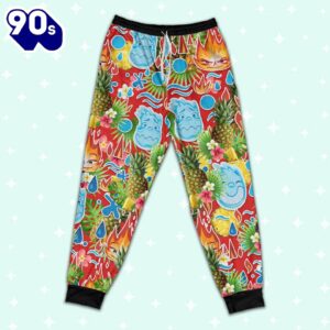 Disney Pixar Elemental Ember and Wade Seamless Pineapple Summer Tropical Pajamas Set - Movie Cartoon Holiday Pajamas