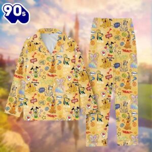 Disney Pluto Pajamas Set, Pluto And Friends Holiday Pajamas