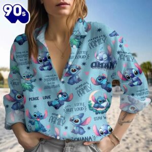 Disney Stitch Linen-Look Shirt, Ohana…