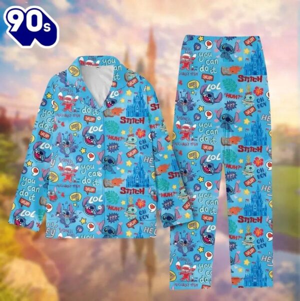 Disney Stitch Pajamas Set, Lilo & Stitch Loungewear, Funny Cartoon Holiday Pjs