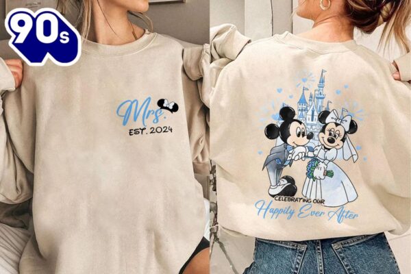 Disneyland Mr and Mrs Shirt Mickey Minnie Ears Honeymoon Couple Shirt Matching Anniversary Tee