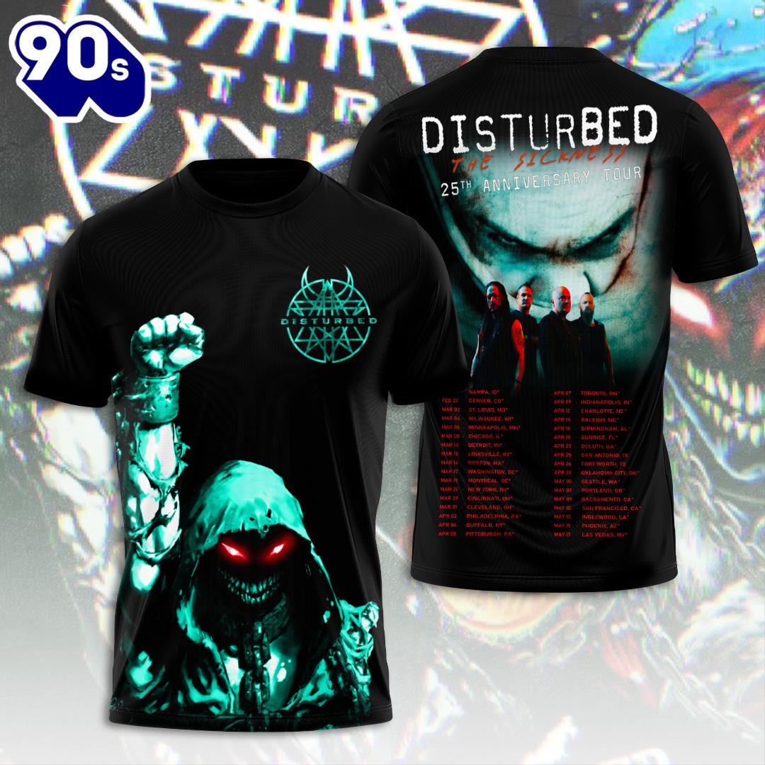 Disturbed 3D Apparel Gift For Fans Rock Music 3D Shirt Disturbed 3D Apparel Gift For Fans Rock Music 3D Shirt
