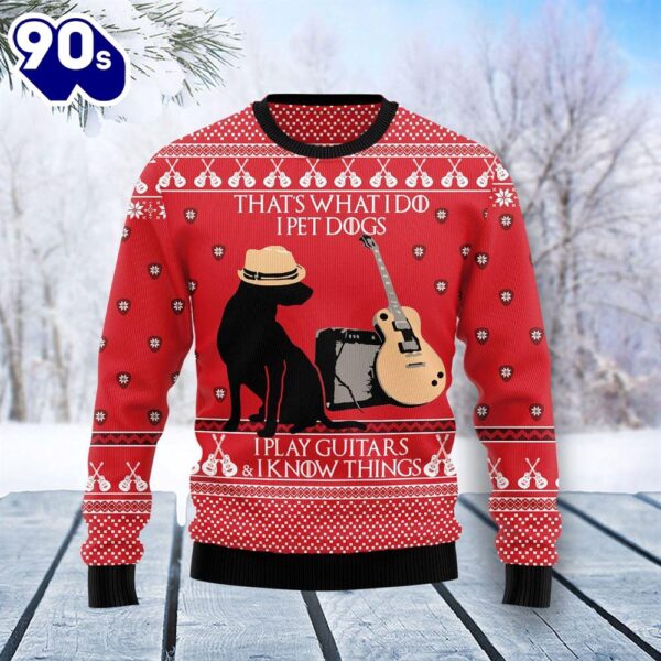 Dog Guitar Christmas Ugly Christmas Sweater