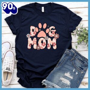 Dog Mom Retro T-Shirt Colored&hellip;