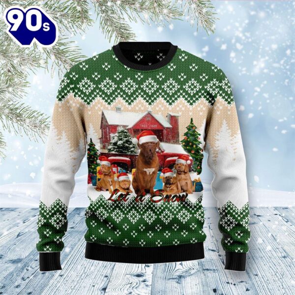 Dogue-De Bordeaux Let It Snow Ugly Christmas Sweater