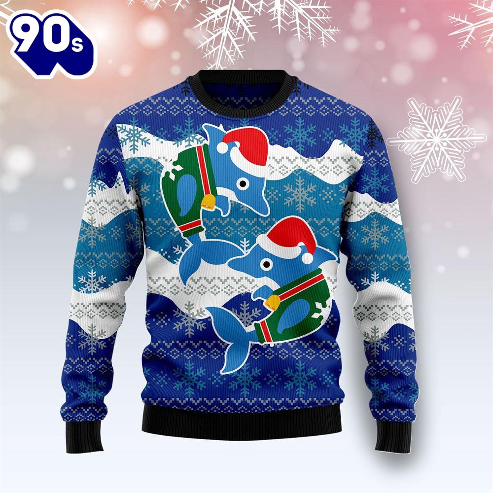 Christmas 2024 Dolphin Couple Ugly Christmas Sweater Christmas 2024 Dolphin Couple Ugly Christmas Sweater