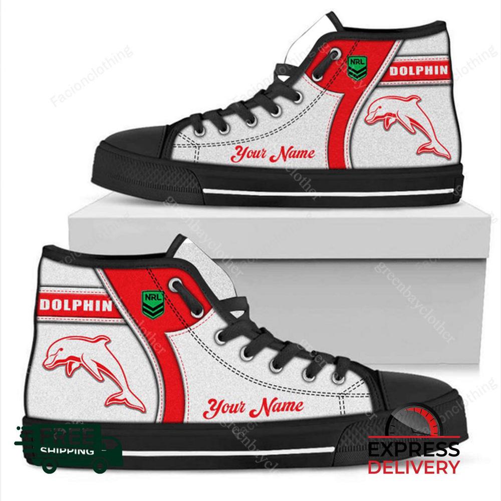 Dolphins NRL Personalized High Top Canvas Shoes Dolphins NRL Personalized High Top Canvas Shoes