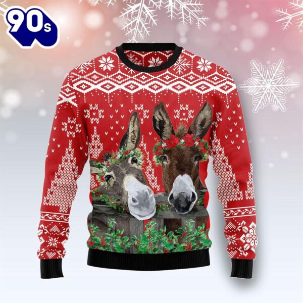 Christmas 2024  Donkey Buddies Christmas Ugly Christmas Sweater