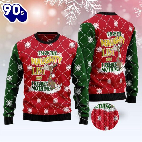 Christmas 2024  Donkey Naughty List Ugly Christmas Sweater