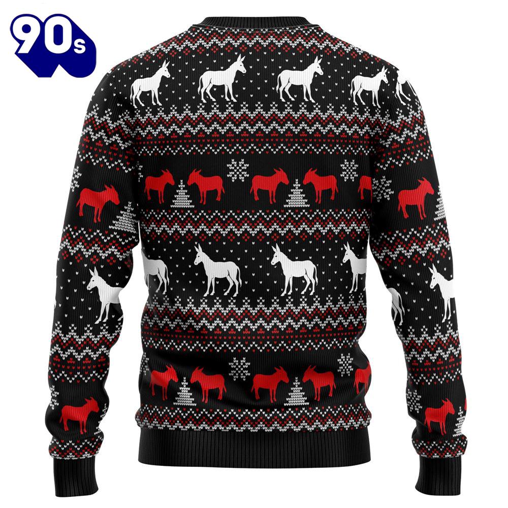 Christmas 2024 Donkeys Merry Kissmyass Ugly Christmas Sweater Christmas 2024 Donkeys Merry Kissmyass Ugly Christmas Sweater