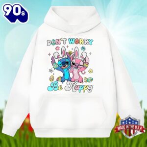 Dont Worry Be Happy With Stitch And Angel Easter Graphic Shirt 2 Dont Worry Be Happy With Stitch And Angel Easter Graphic Shirt