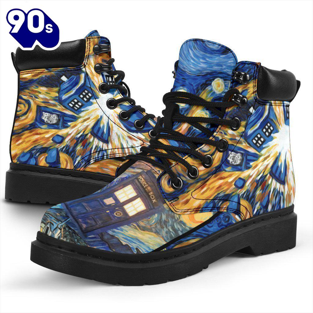 Dr Who Leather Boots Mixed Stary Night Amazing Gift Idea Dr Who Leather Boots Mixed Stary Night Amazing Gift Idea
