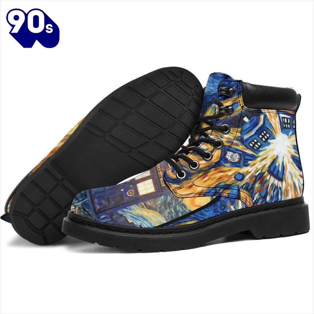 Dr Who Leather Boots Mixed Stary Night Amazing Gift Idea Dr Who Leather Boots Mixed Stary Night Amazing Gift Idea