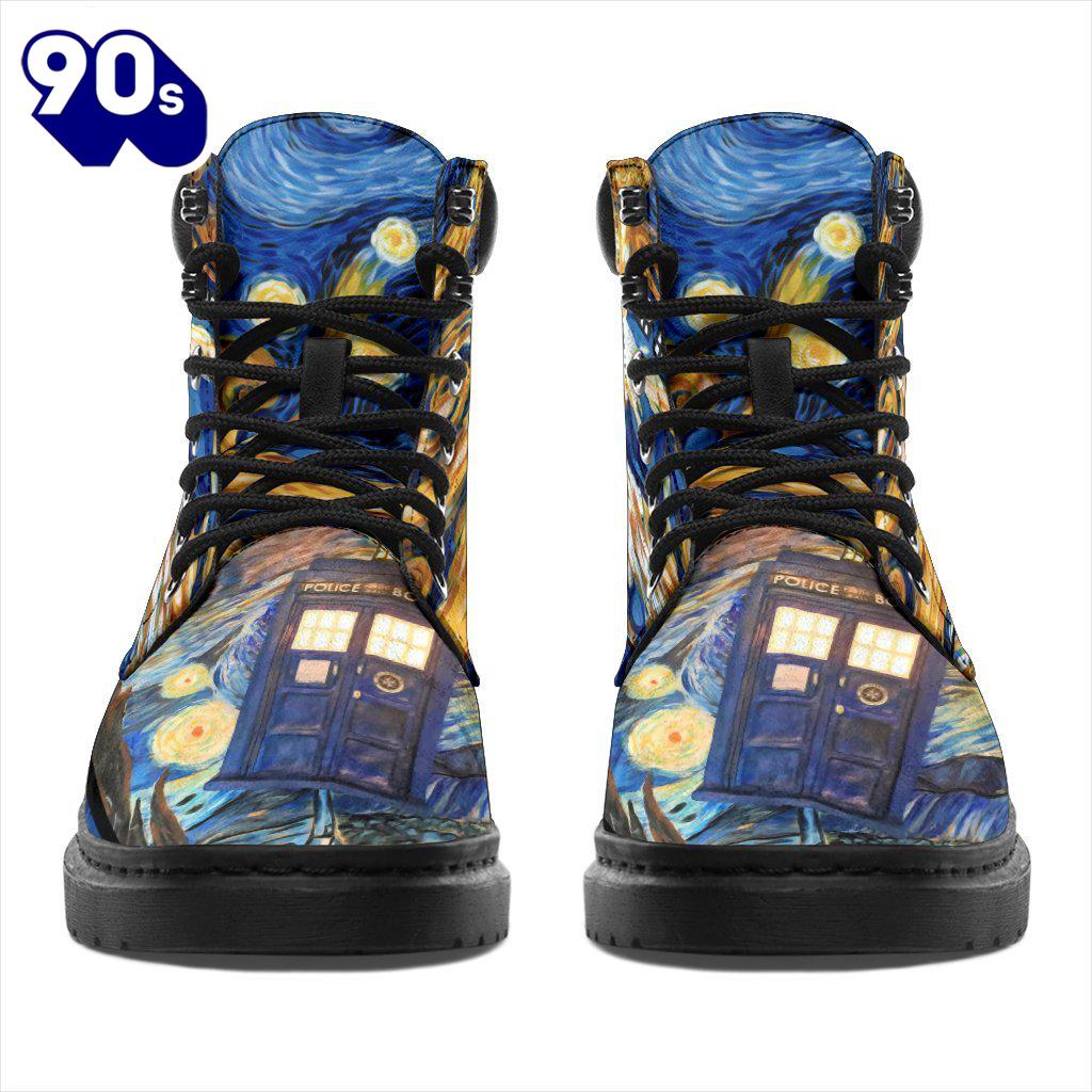 Dr Who Leather Boots Mixed Stary Night Amazing Gift Idea Dr Who Leather Boots Mixed Stary Night Amazing Gift Idea