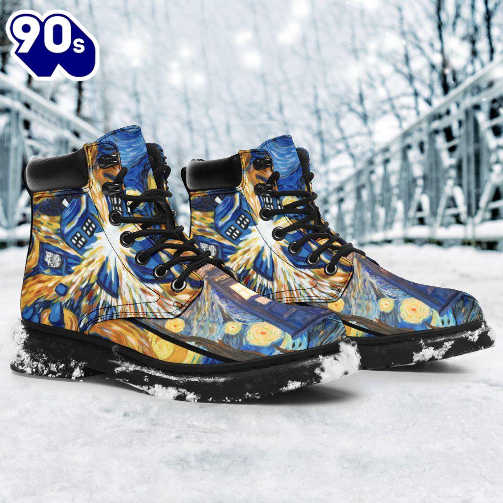 Dr Who Leather Boots Mixed Stary Night Amazing Gift Idea Dr Who Leather Boots Mixed Stary Night Amazing Gift Idea