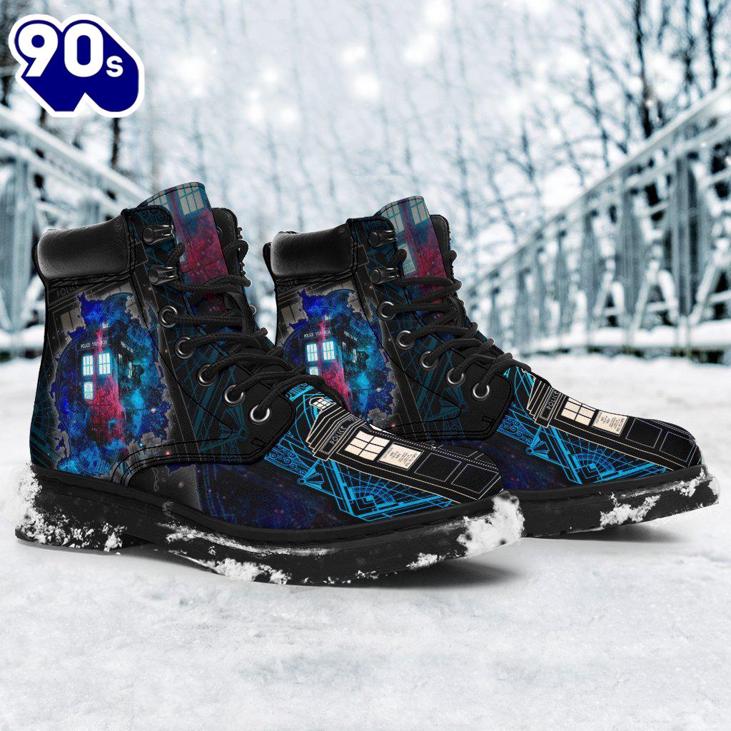 Dr Who Tardis Leather Boots Shoes Funny Gift Dr Who Tardis Leather Boots Shoes Funny Gift