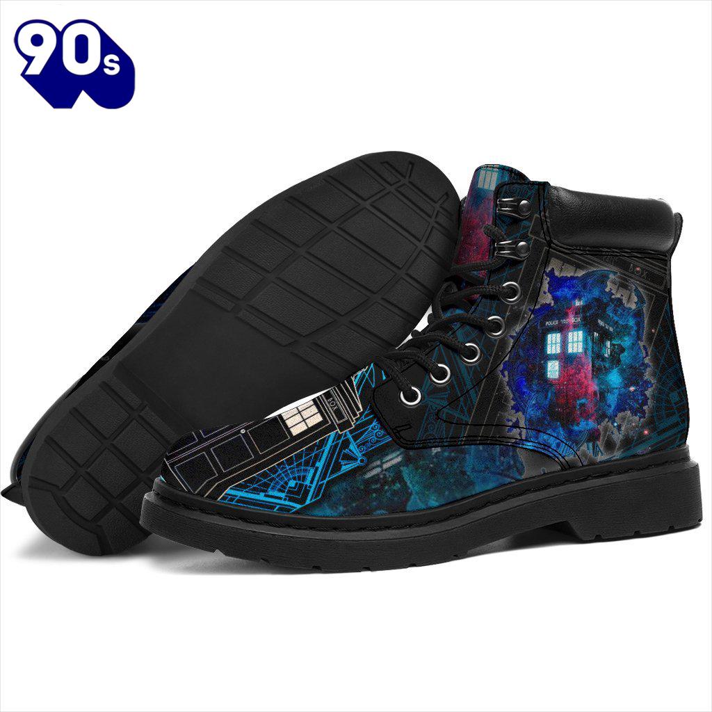 Dr Who Tardis Leather Boots Shoes Funny Gift Dr Who Tardis Leather Boots Shoes Funny Gift